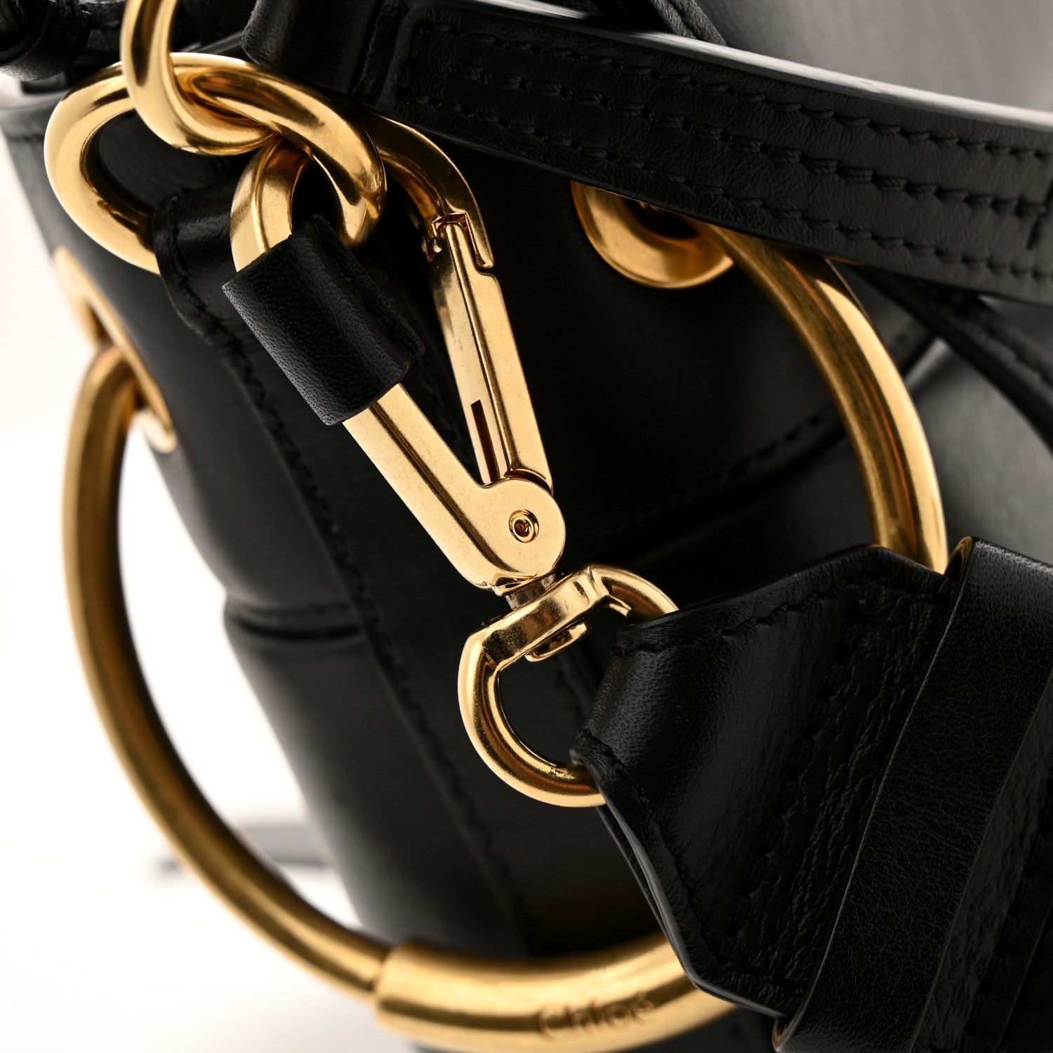 Chloe Smooth Calfskin Small Roy Bucket Bag Black 14 of 15
