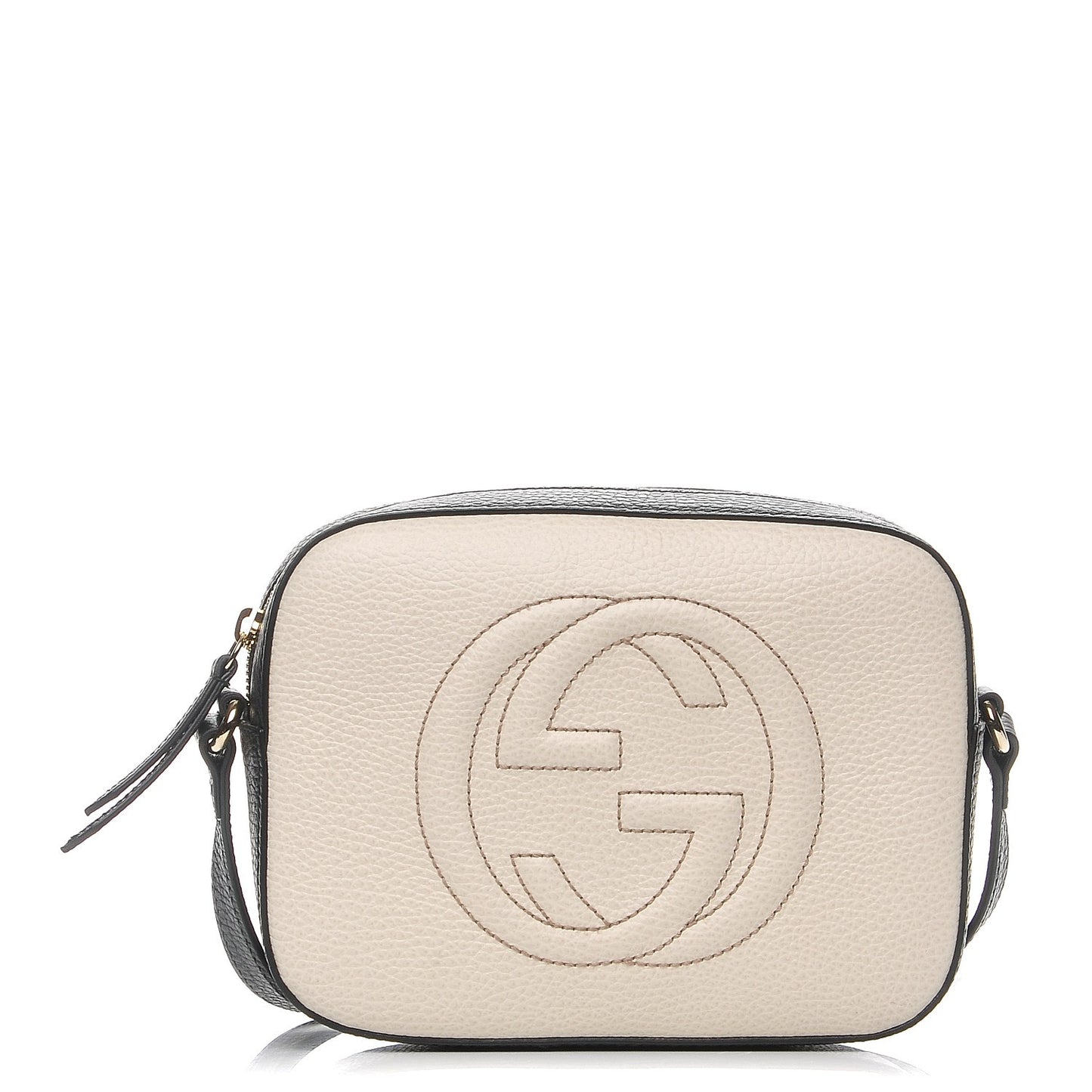 Dollar Calfskin Bi-Color Small Soho Disco Bag Mystic White Black