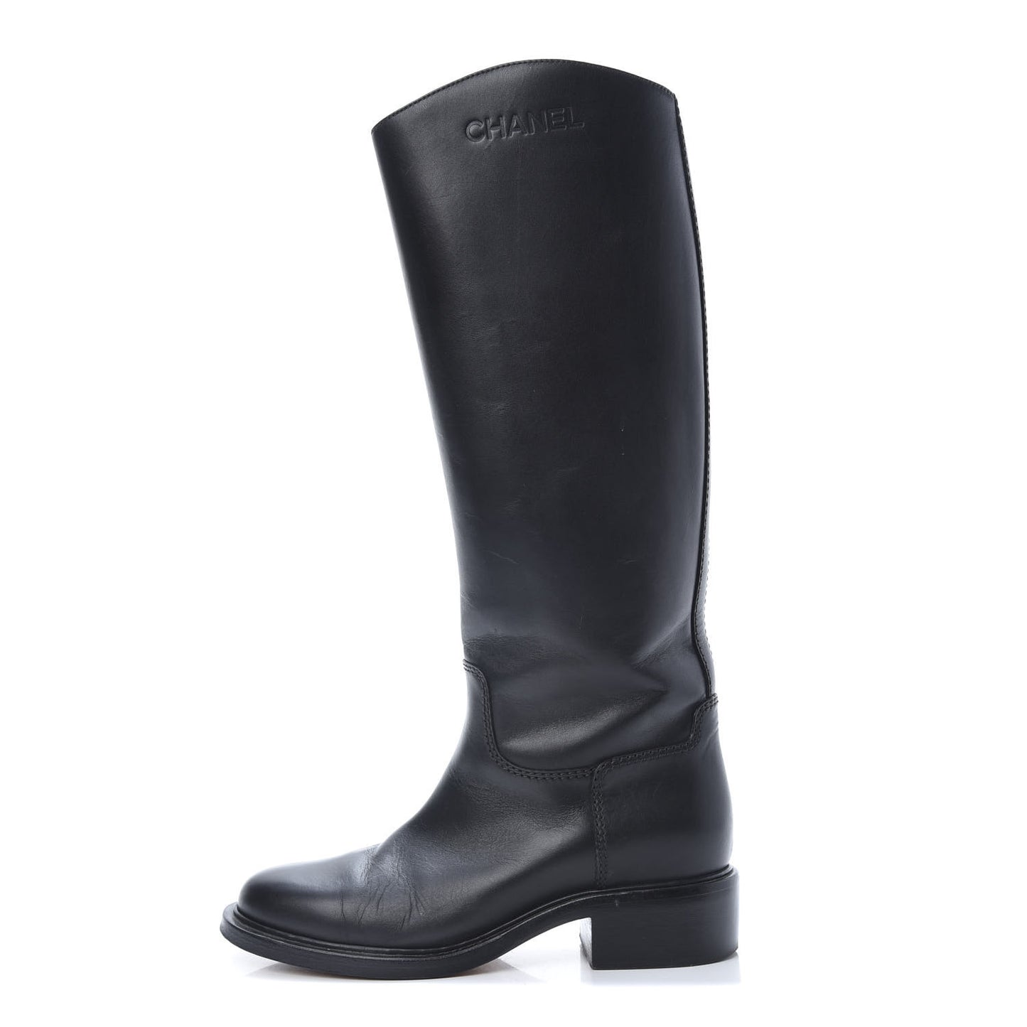 Calfskin Knee High Boots 39 Black