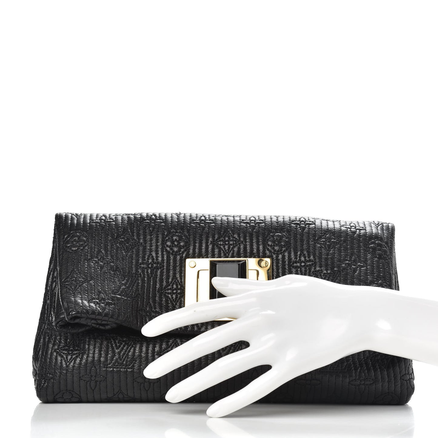 Calfskin Quilted Monogram Altair Clutch Black