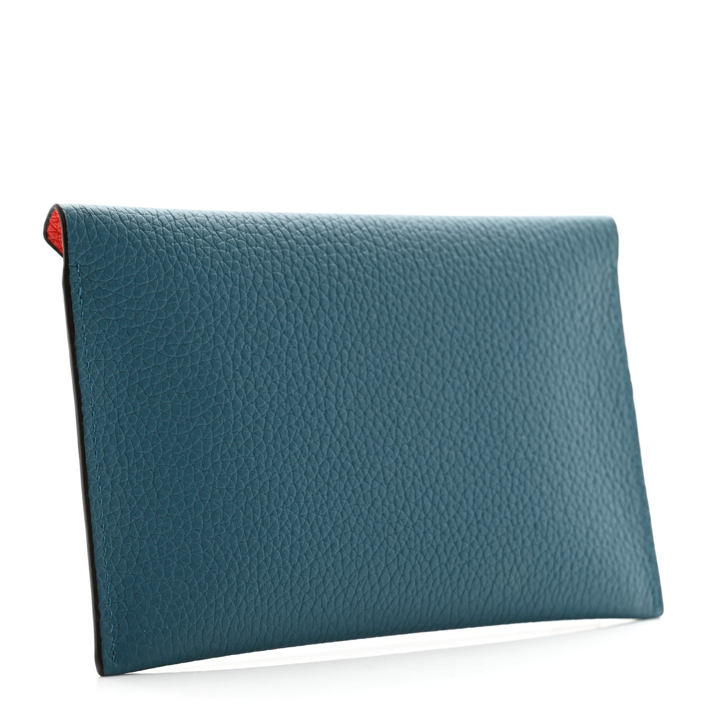 Taurillon Gex Envelope Passport Holder Prussian Blue Coral