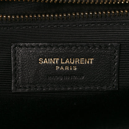 Saint Laurent Grain De Poudre Textured Mixed Matelasse Large Triquilt Monogram Satchel Black 7 of 12