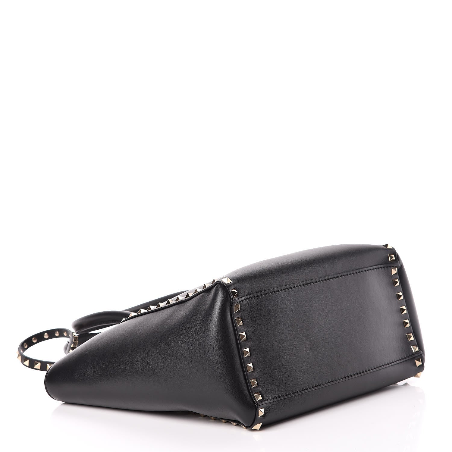 Valentino Garavani Vitello Rockstud Double Handle Tote Black 5 of 13