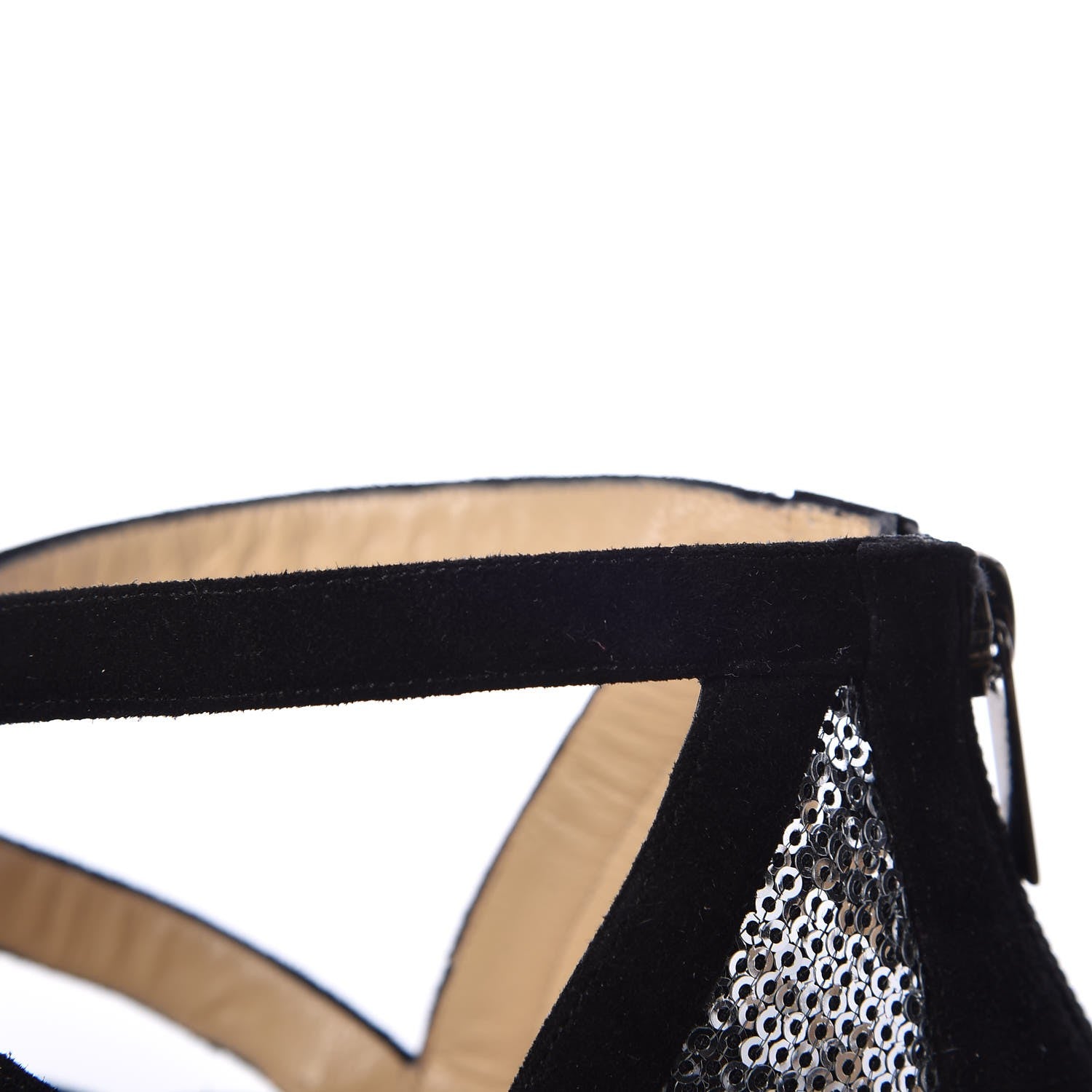 Jimmy Choo Suede Sequin Tempest Sandals 41.5 Silver 12 of 15