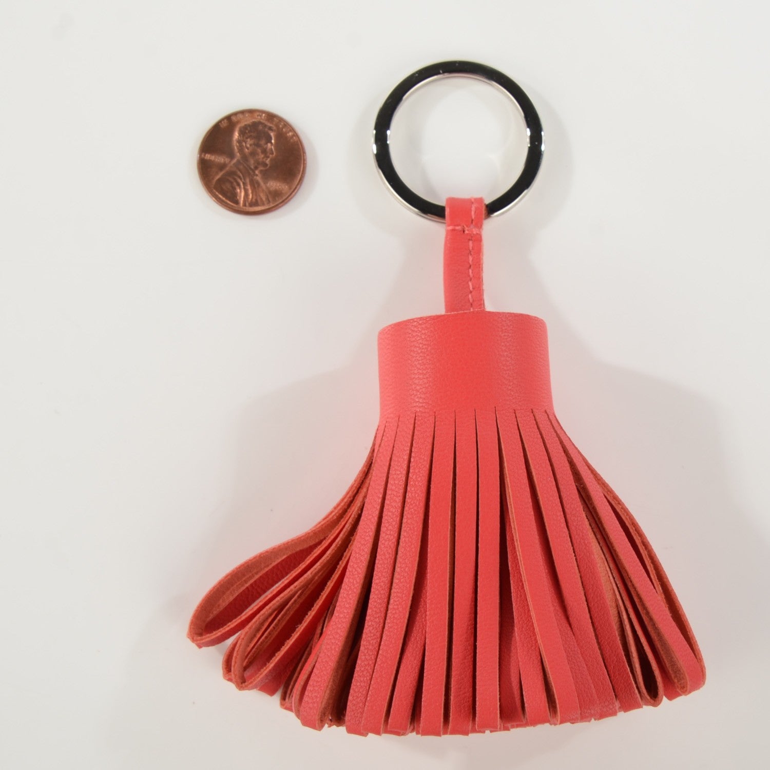 Hermes Lambskin Carmen Tassel Key Holder Rose Jaipur 2 of 4