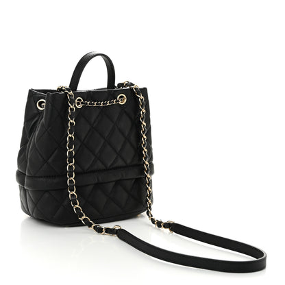 Chanel Caviar Quilted Rolled Up Bucket Drawstring Bag Black 3 of 11