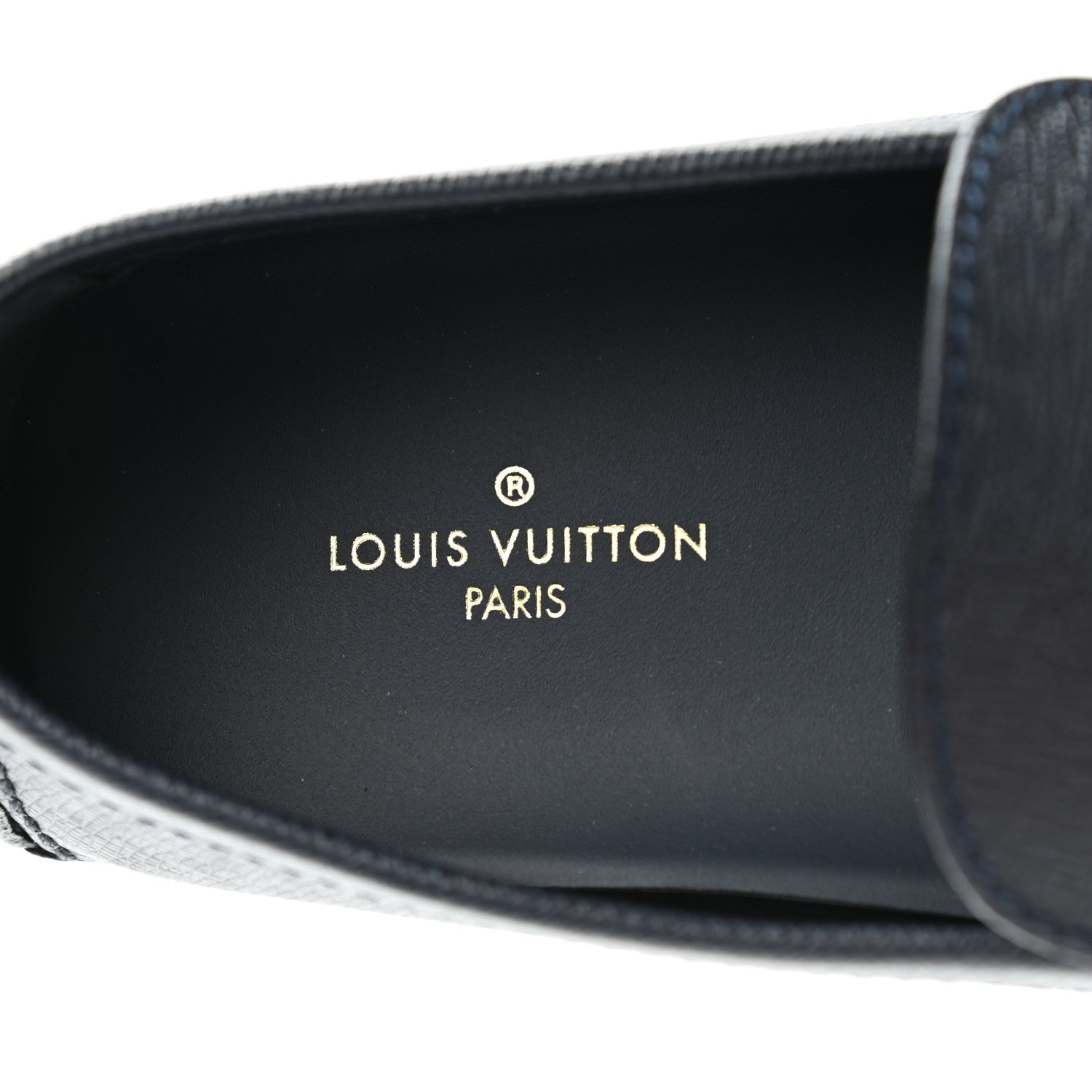 Louis Vuitton Taiga Mens Hockenheim Moccasin Loafers 9 Blue Marine 7 of 9