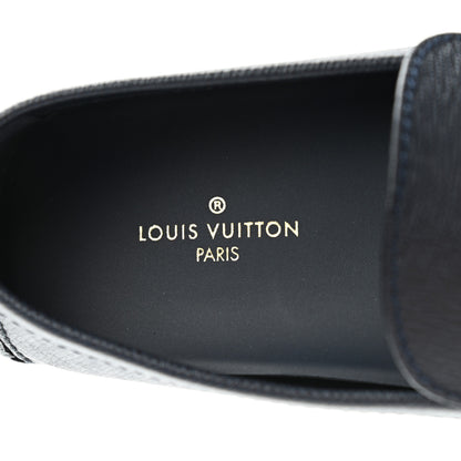 Louis Vuitton Taiga Mens Hockenheim Moccasin Loafers 9 Blue Marine 7 of 9
