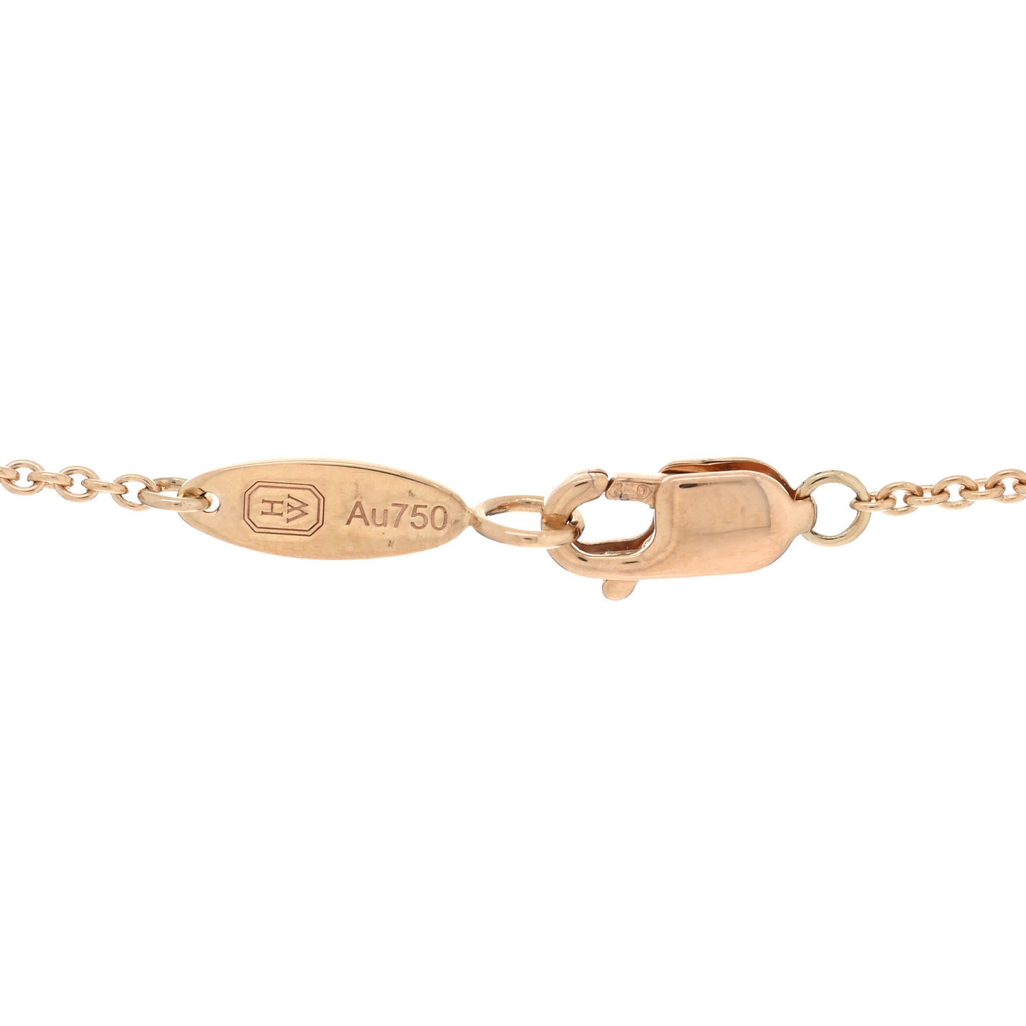 18K Rose Gold Diamond HW Logo Pendant Necklace