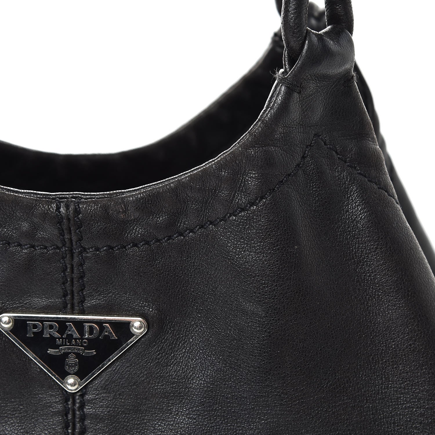 Prada Glace Calfskin Shoulder Bag Black 11 of 14
