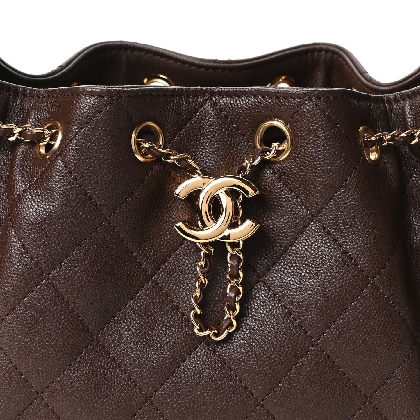 Caviar Quilted Mini Chanel 25 Handbag Dark Brown