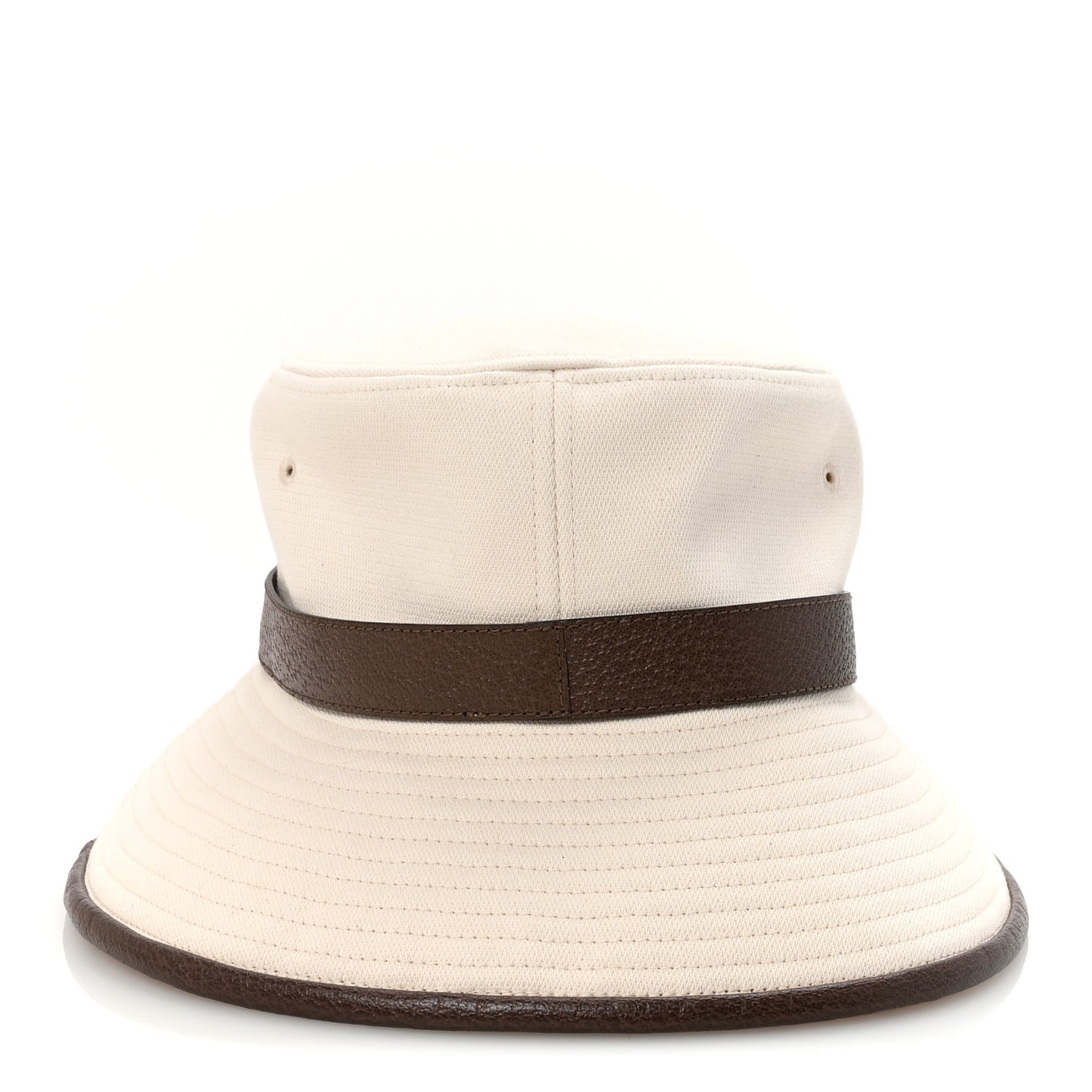 Cotton Textured Dollar Calfskin Bucket Hat XL Beige New Acero