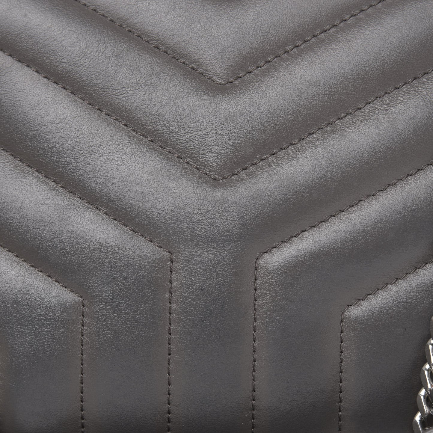 Calfskin Y Quilted Monogram Medium Loulou Chain Satchel Asphalt