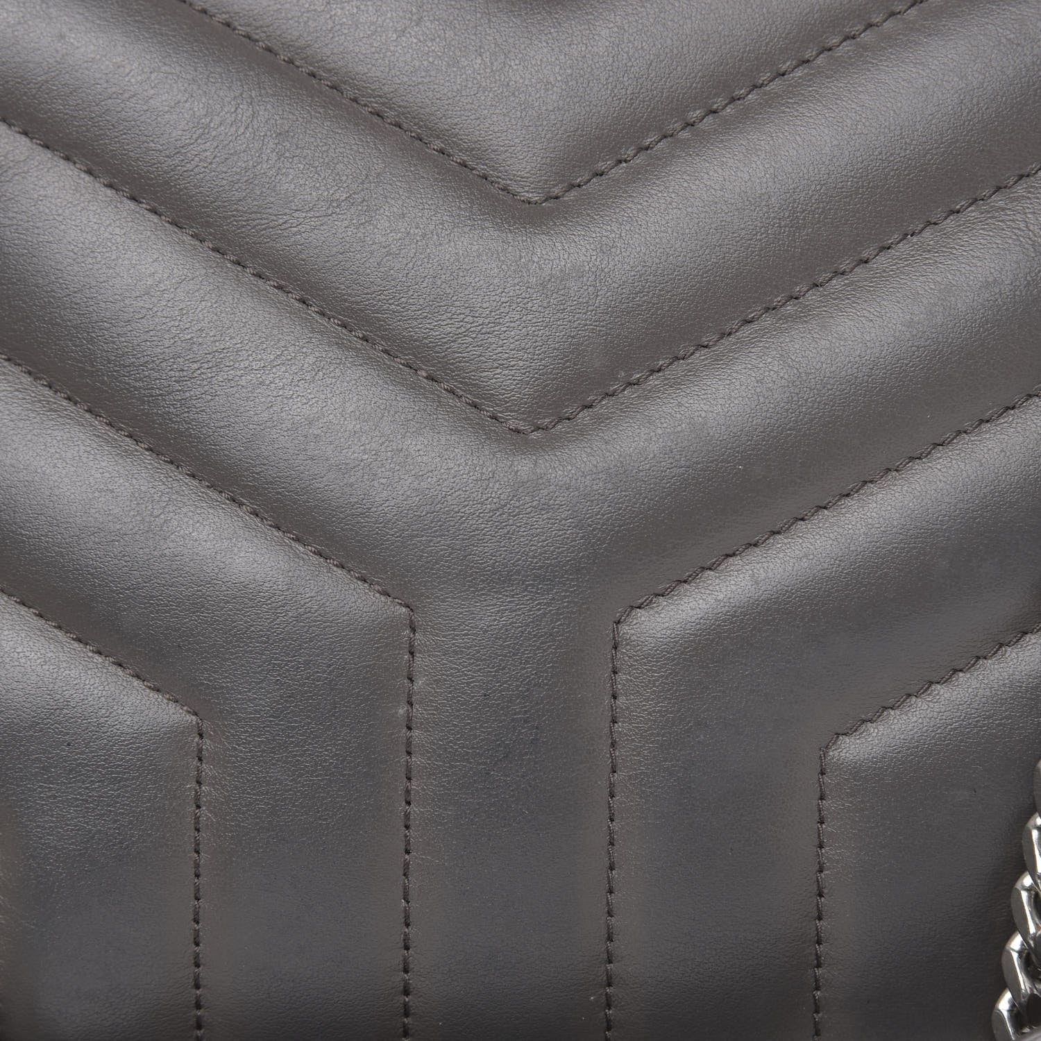 Saint Laurent Calfskin Y Quilted Monogram Medium Loulou Chain Satchel Asphalt 14 of 16