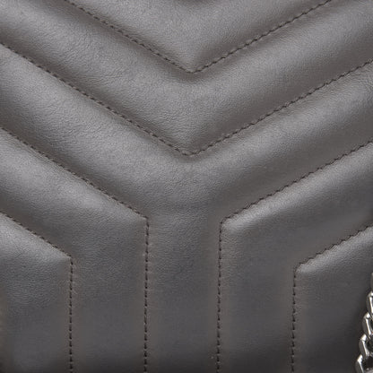 Saint Laurent Calfskin Y Quilted Monogram Medium Loulou Chain Satchel Asphalt 14 of 16