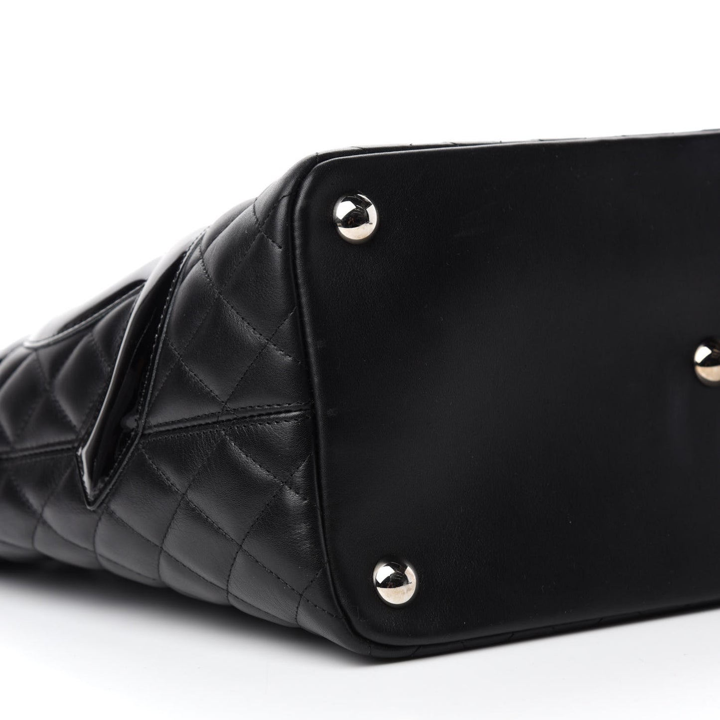 Calfskin Quilted Large Cambon Tote Black