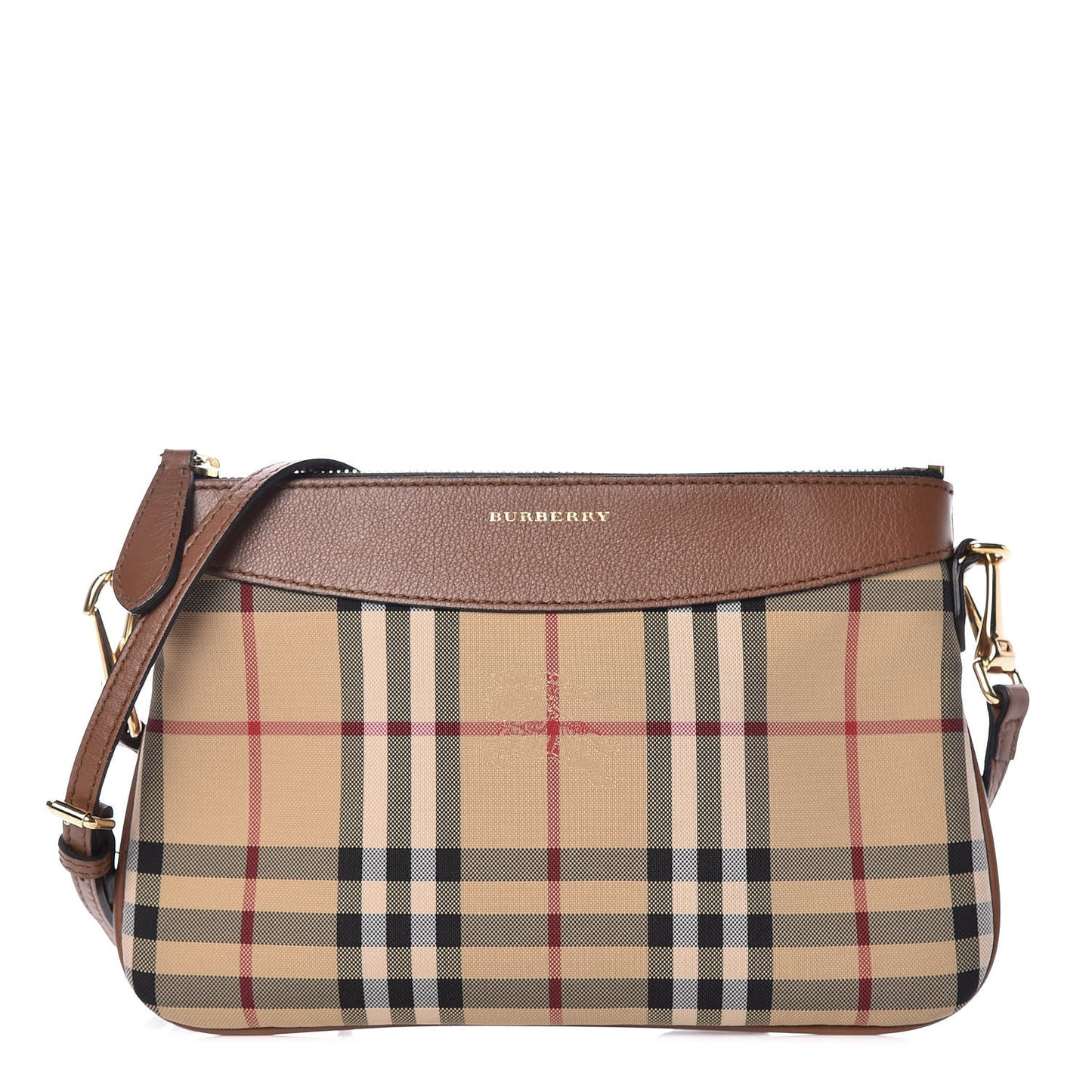 Horseferry Check Peyton Crossbody Clutch Bag Brown