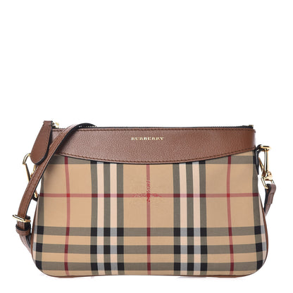 Burberry Horseferry Check Peyton Crossbody Clutch Bag Brown 1 of 15