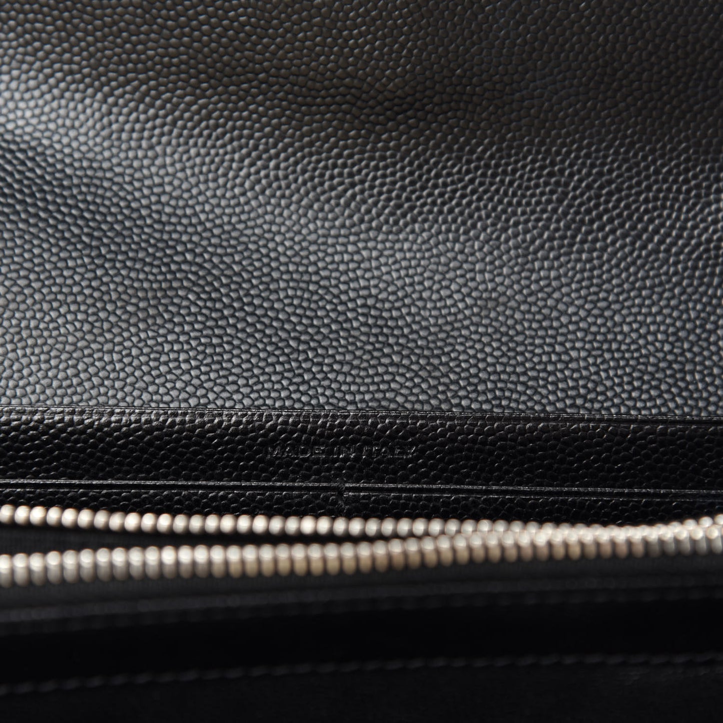 Grain De Poudre Matelasse Chevron Small Monogram Chain Wallet Black