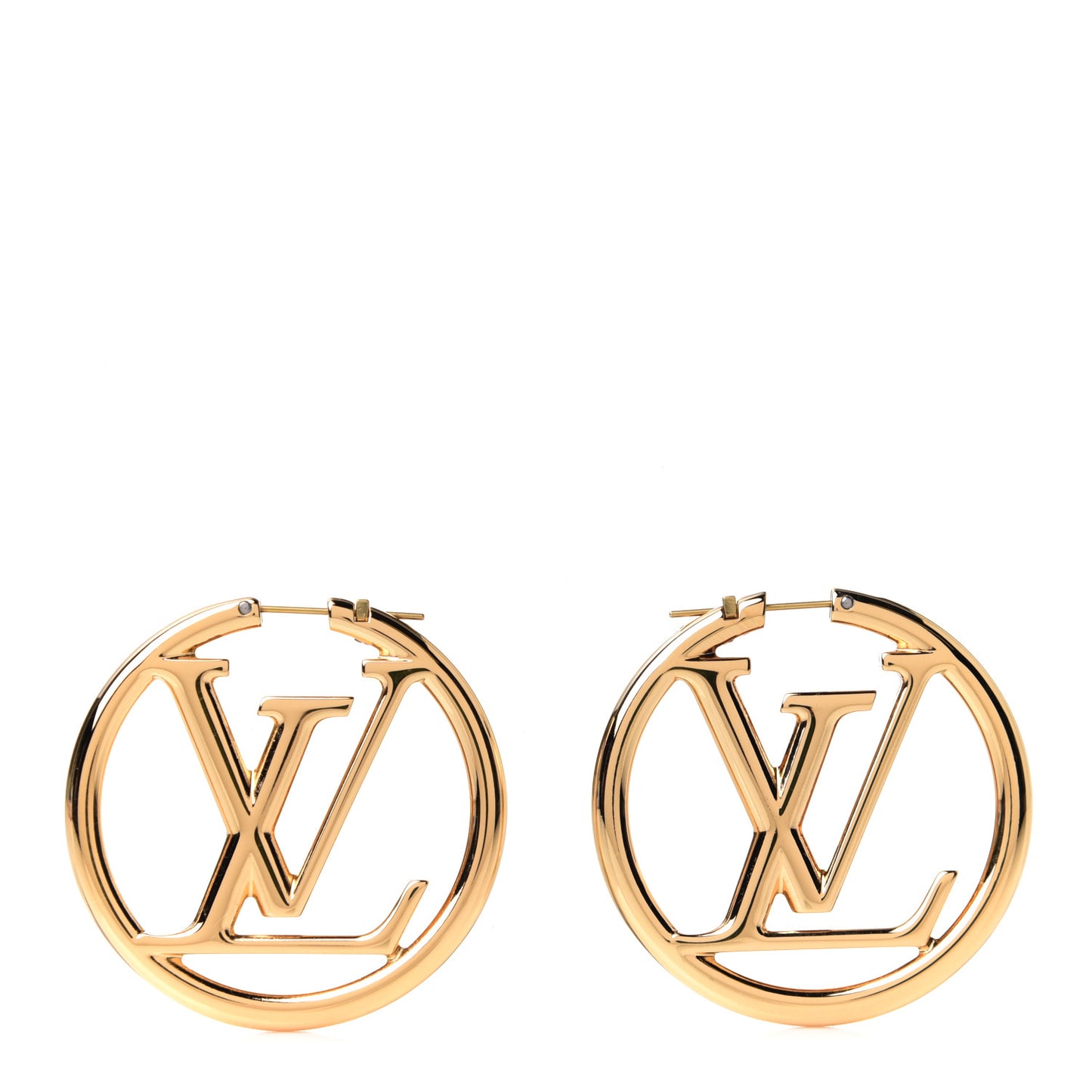Metal Louise Hoop Earrings Gold