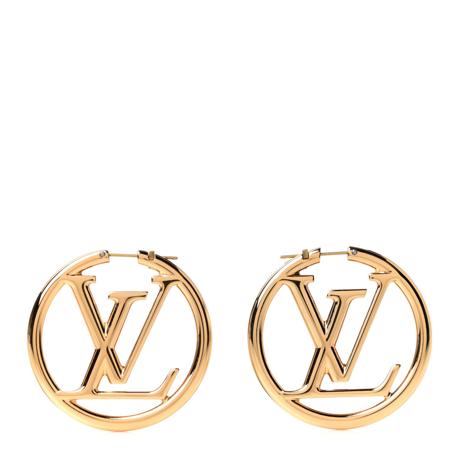 Louis Vuitton Metal Louise Hoop Earrings Gold 1 of 5