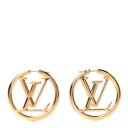 Louis Vuitton Metal Louise Hoop Earrings Gold 1 of 5