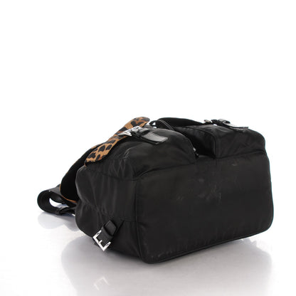 Prada Tessuto Nylon Leopard Print Backpack Black Miele 4 of 8