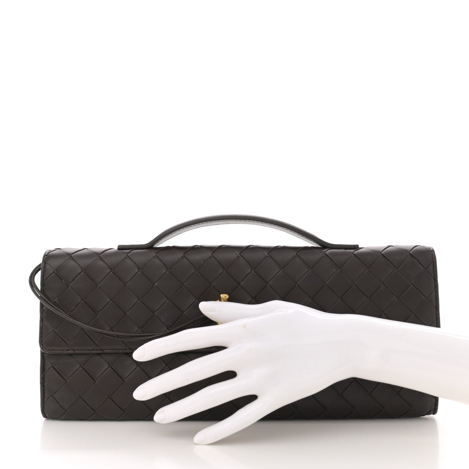 Bottega Veneta Nappa Intrecciato Long Andiamo Top Handle Clutch Fondant 2 of 13