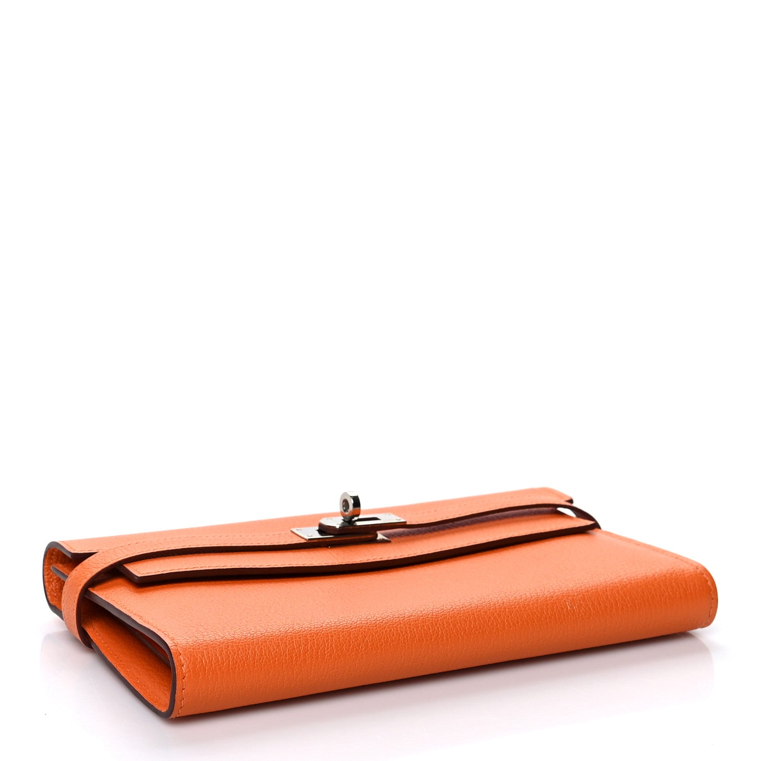 Hermes Chevre Mysore Kelly Longue Wallet Orange 4 of 8