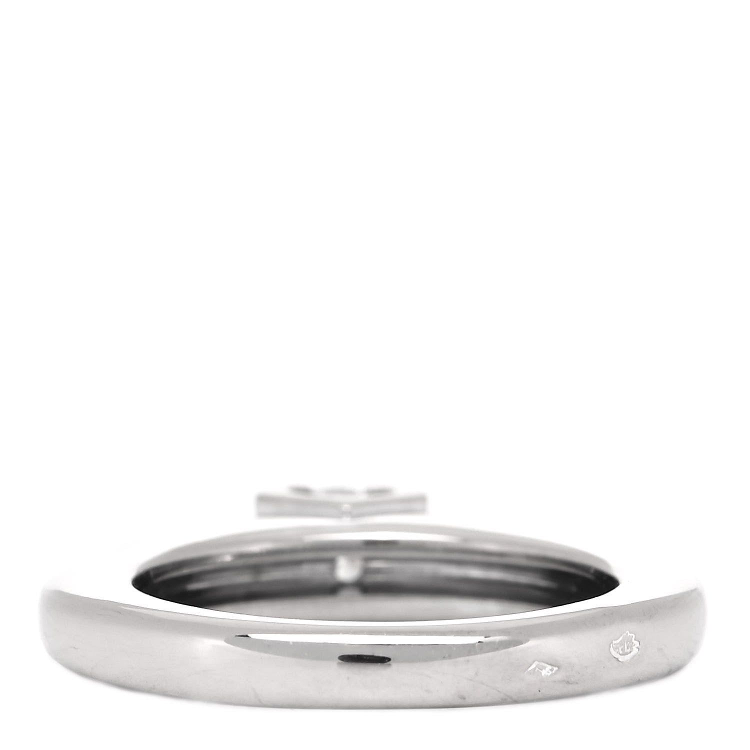 Cartier 18K White Gold Diamond .31ct C De Cartier Solitaire Ring 48 4.5 3 of 5