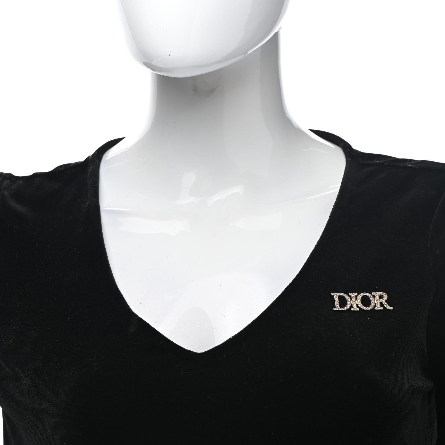 Christian Dior Crystal Dior Logo Brooch Gold 2 of 4