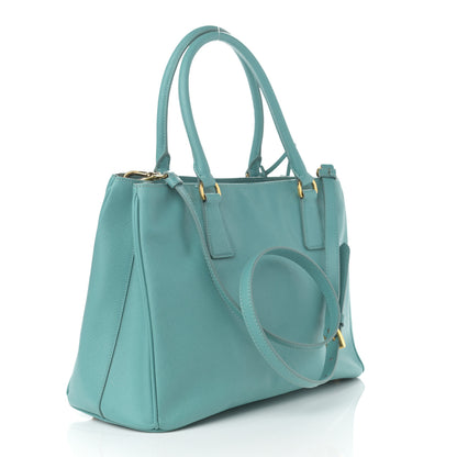 Prada Saffiano Medium Galleria Double Zip Tote Turchese 3 of 13