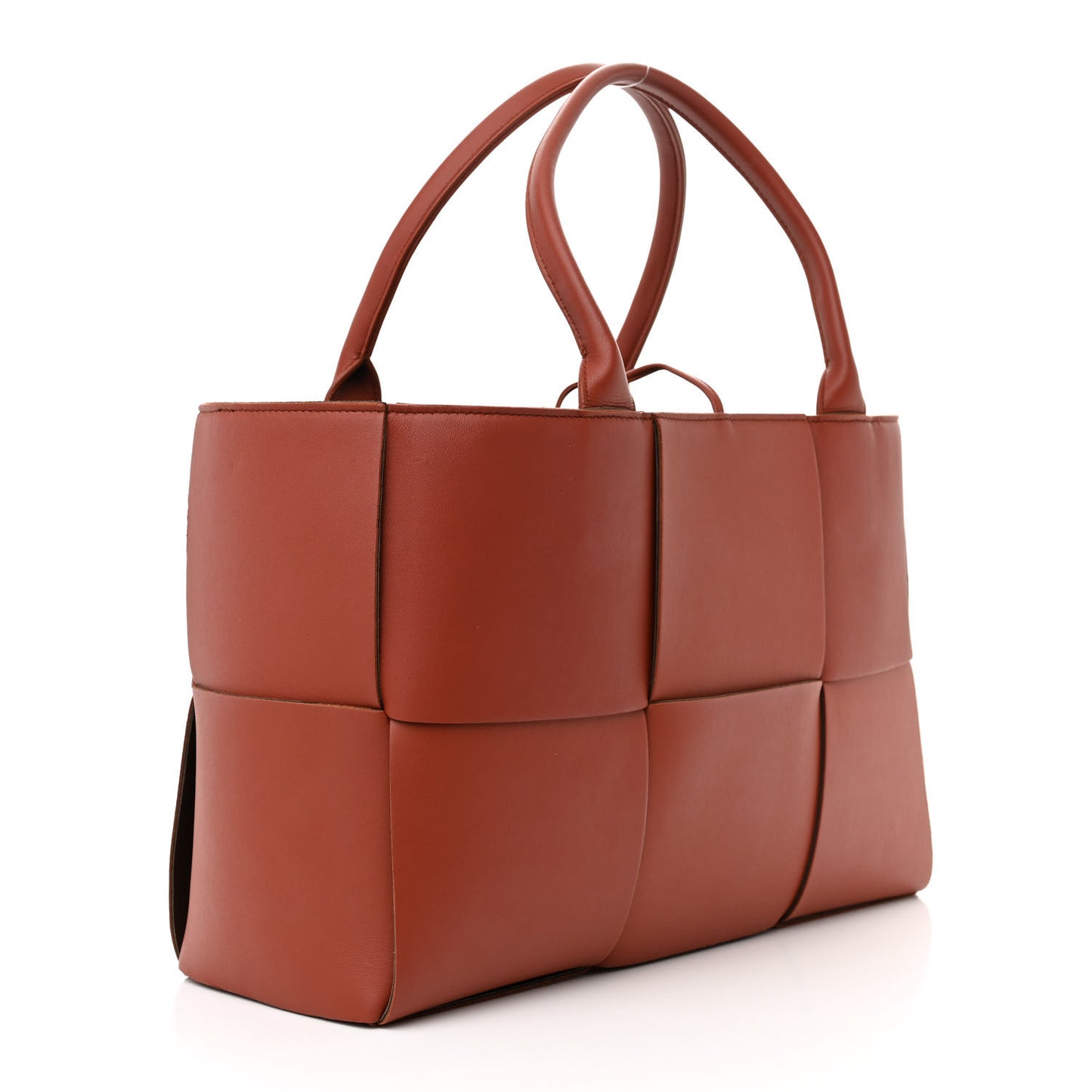 Nappa Maxi Intrecciato Medium Arco Tote Rust