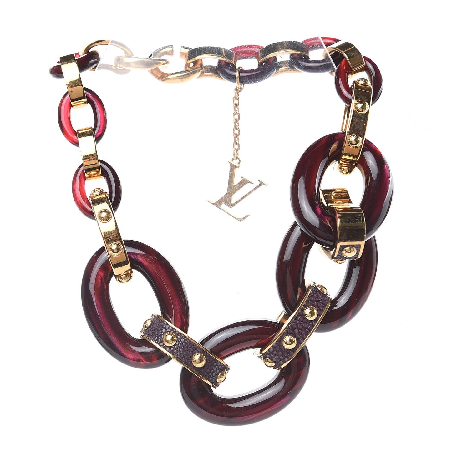 Gimme A Clue Collar Necklace Purple Gold