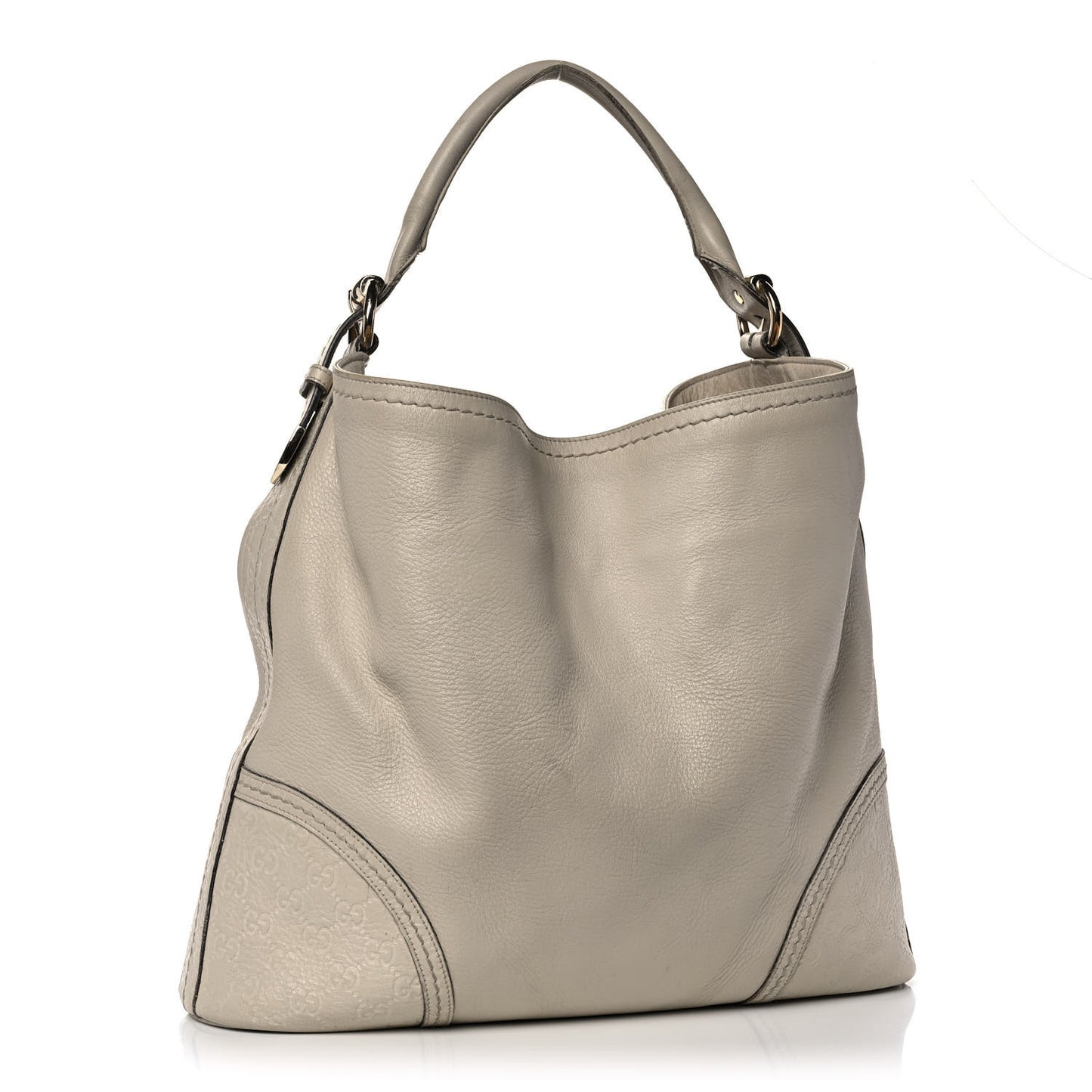 Calfskin Guccissima Trim Large Signoria Hobo Ivory