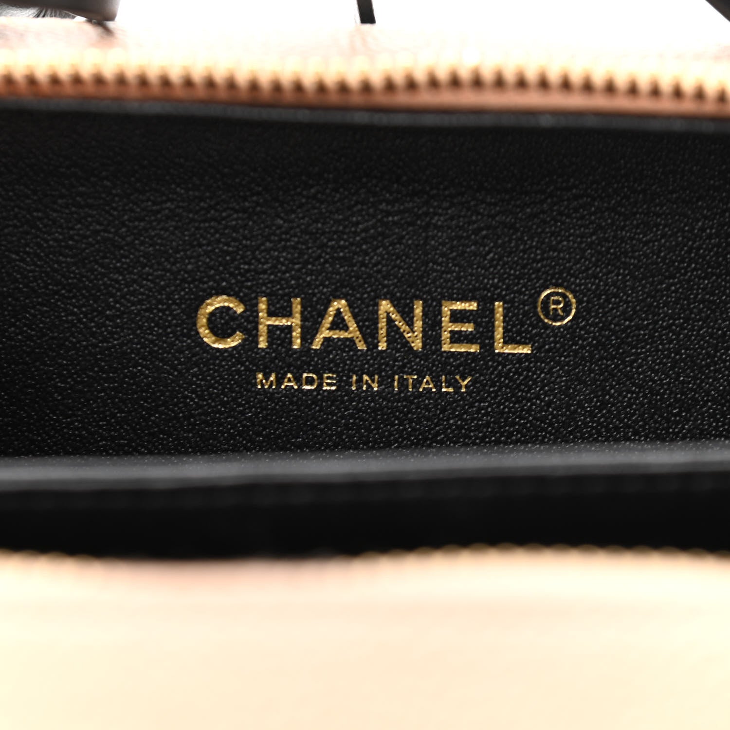 Chanel Caviar Quilted Small CC Filigree Vanity Case Beige Black 6 of 10
