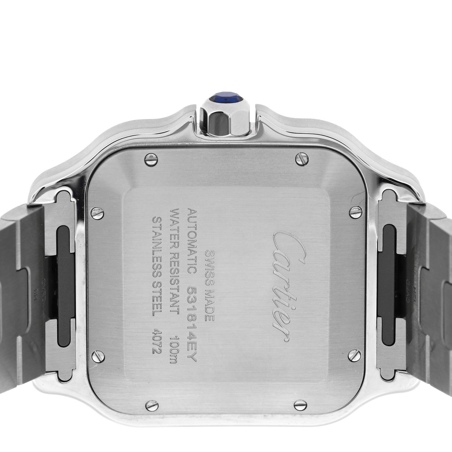 Cartier Stainless Steel 39.8mm Santos De Cartier Automatic Watch Green 4 of 5