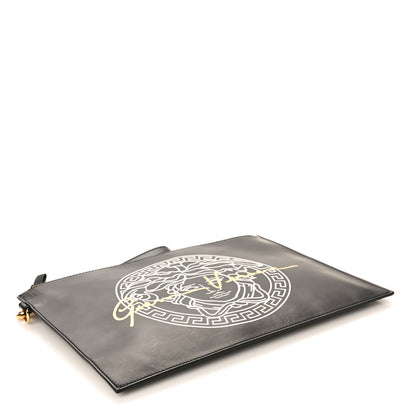 Versace Calfskin Medusa Print Zip Pouch Black 4 of 7