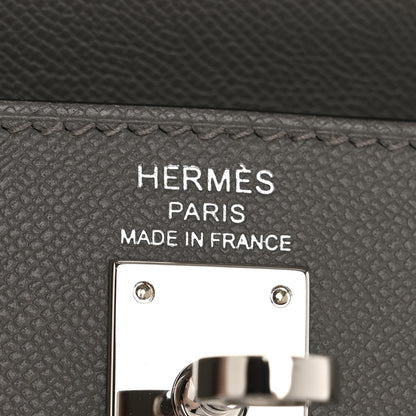 Hermes Madame Calfskin Kelly Sellier 25 Gris Meyer 6 of 11