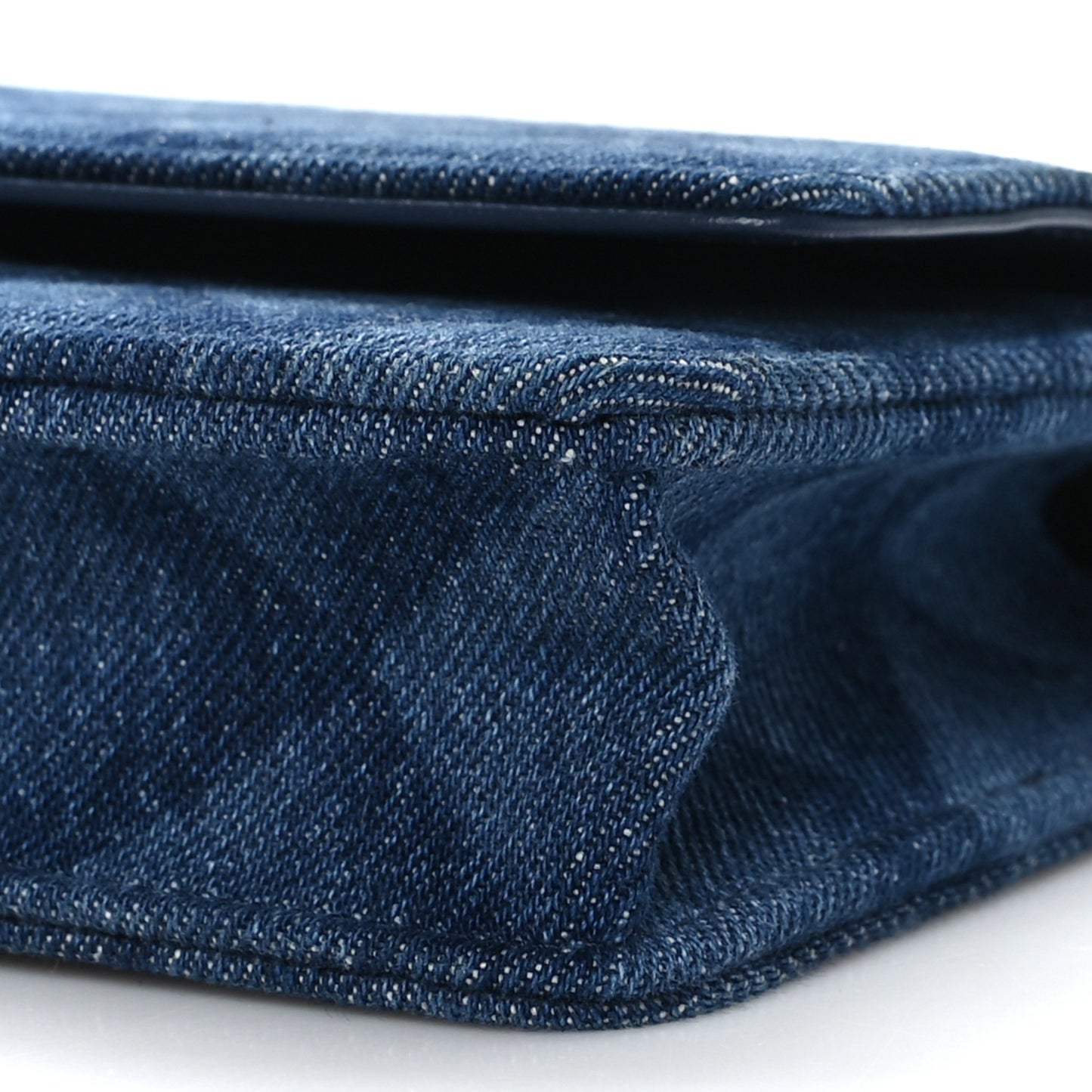 Denim Printed Wallet On Chain WOC Dark Blue