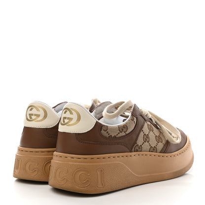 Gucci Calfskin GG Monogram Womens Platform 55mm Sneakers 39.5 Hezelnut Beige Ebony Mystic White 4 of 9