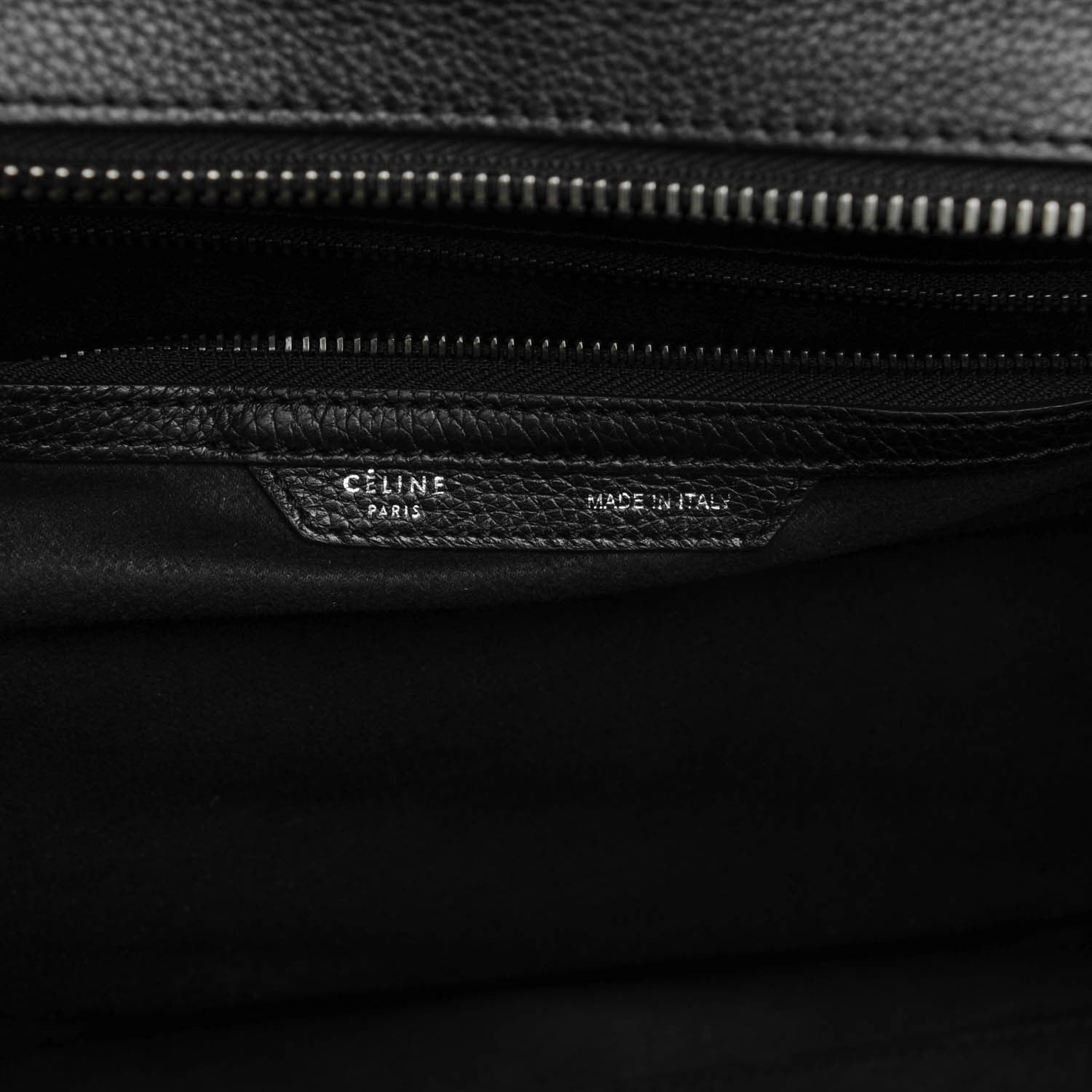 Celine Drummed Calfskin Mini Luggage Black 6 of 7