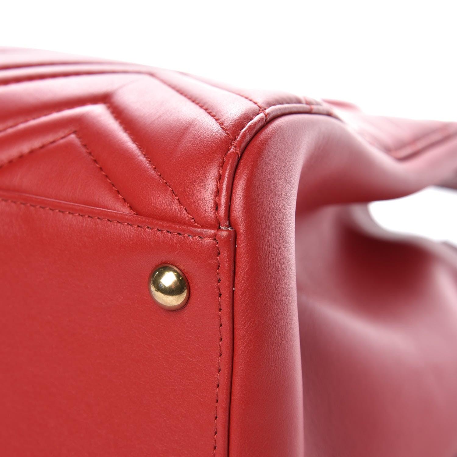 Gucci Calfskin Matelasse Medium GG Marmont Tote Hibiscus Red 11 of 11