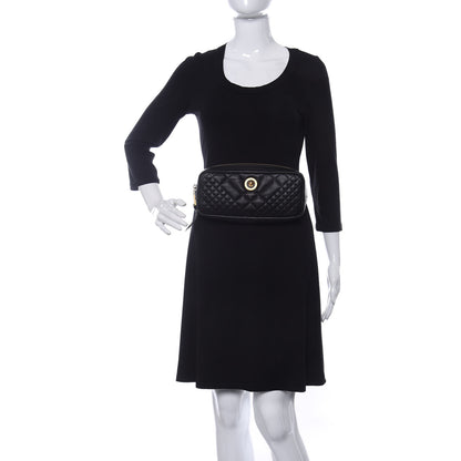 Versace Nappa Barocco Quilted Vanitas Medea Belt Bag Black 2 of 10