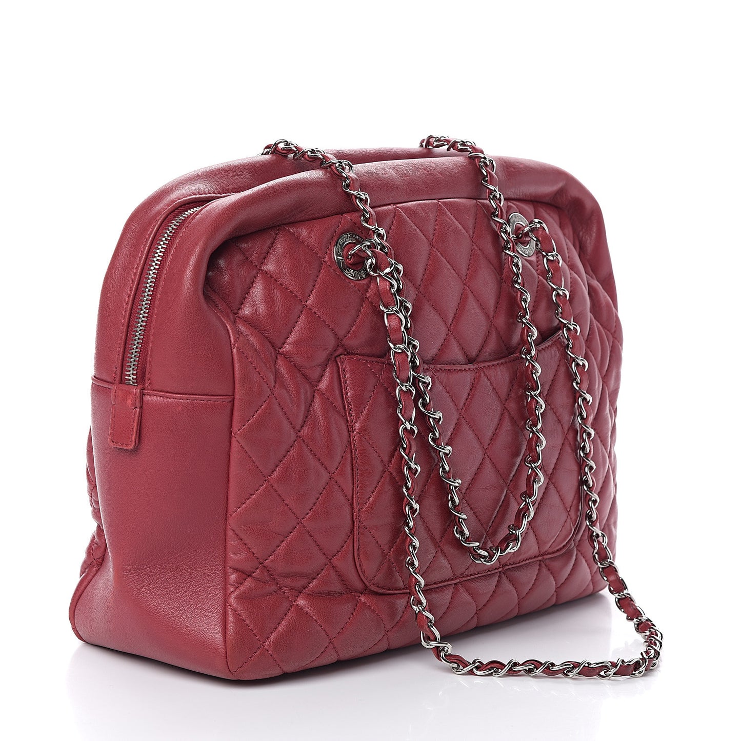Aged Calfskin Quilted Large Reissue Camera Case Red