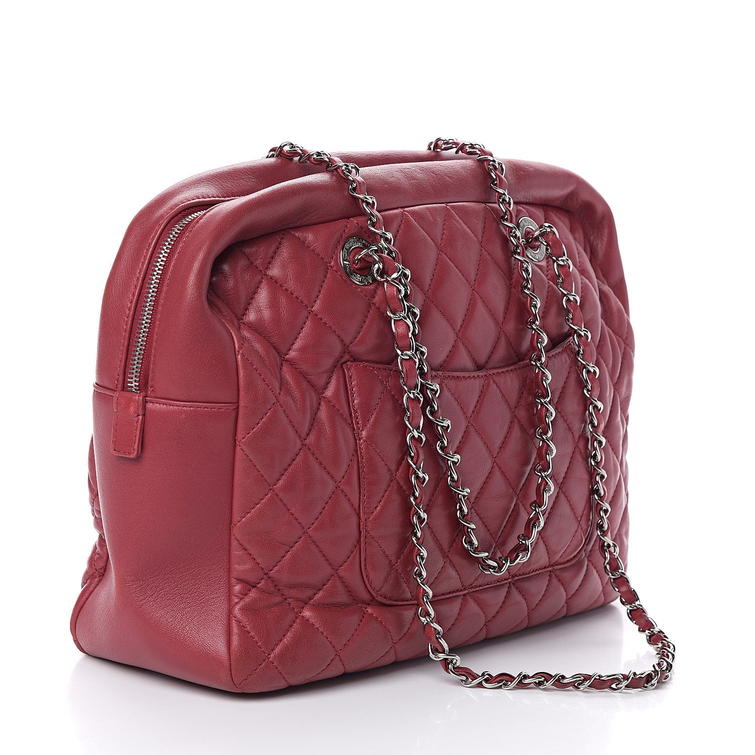 Chanel Aged Calfskin Quilted Large Reissue Camera Case Red 2 of 8