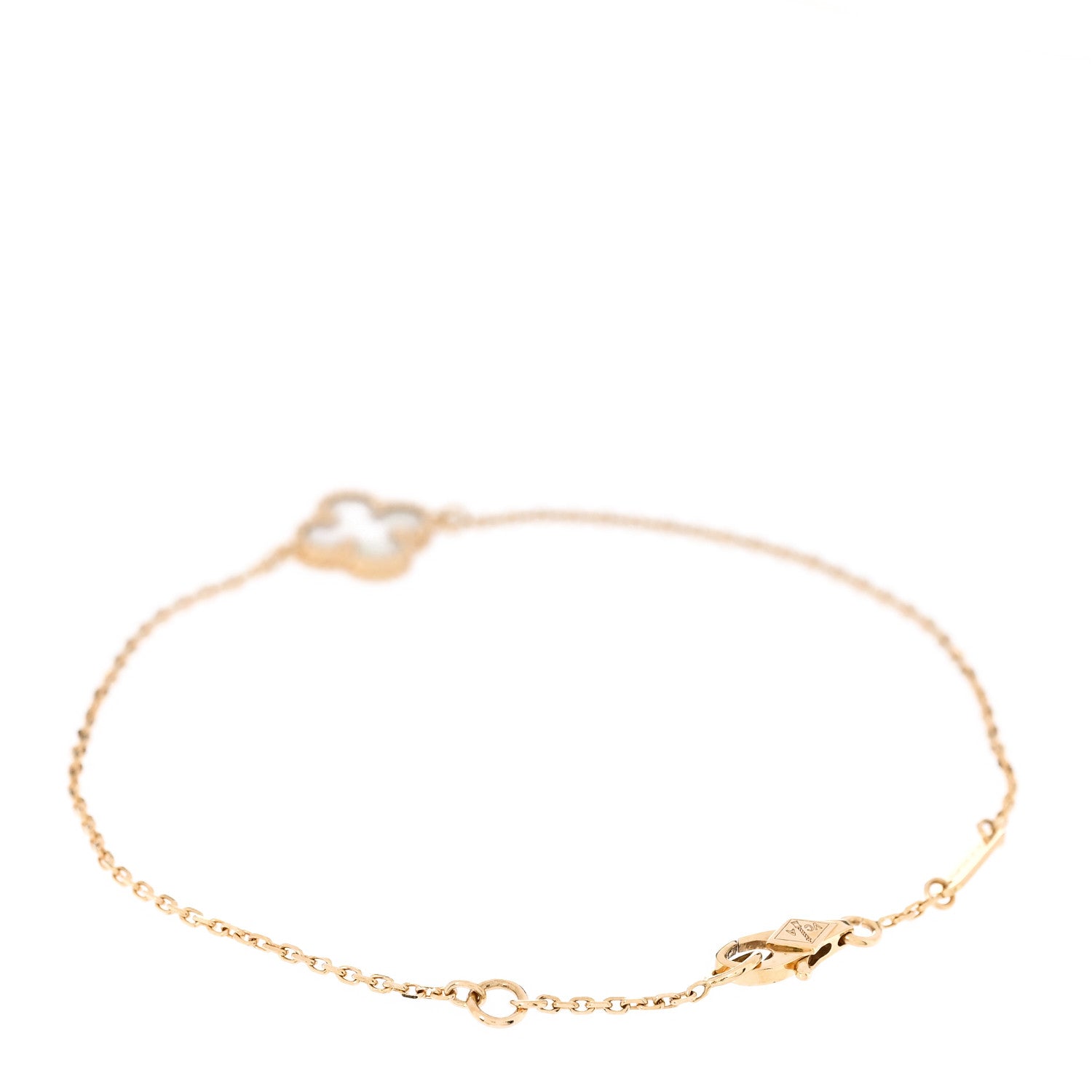 Van Cleef & Arpels 18K Yellow Gold Mother of Pearl Sweet Alhambra Bracelet 3 of 4