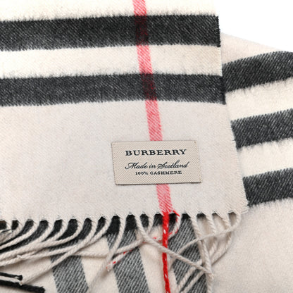 Burberry Cashmere Giant Check Fringe Scarf Stone 3 of 3