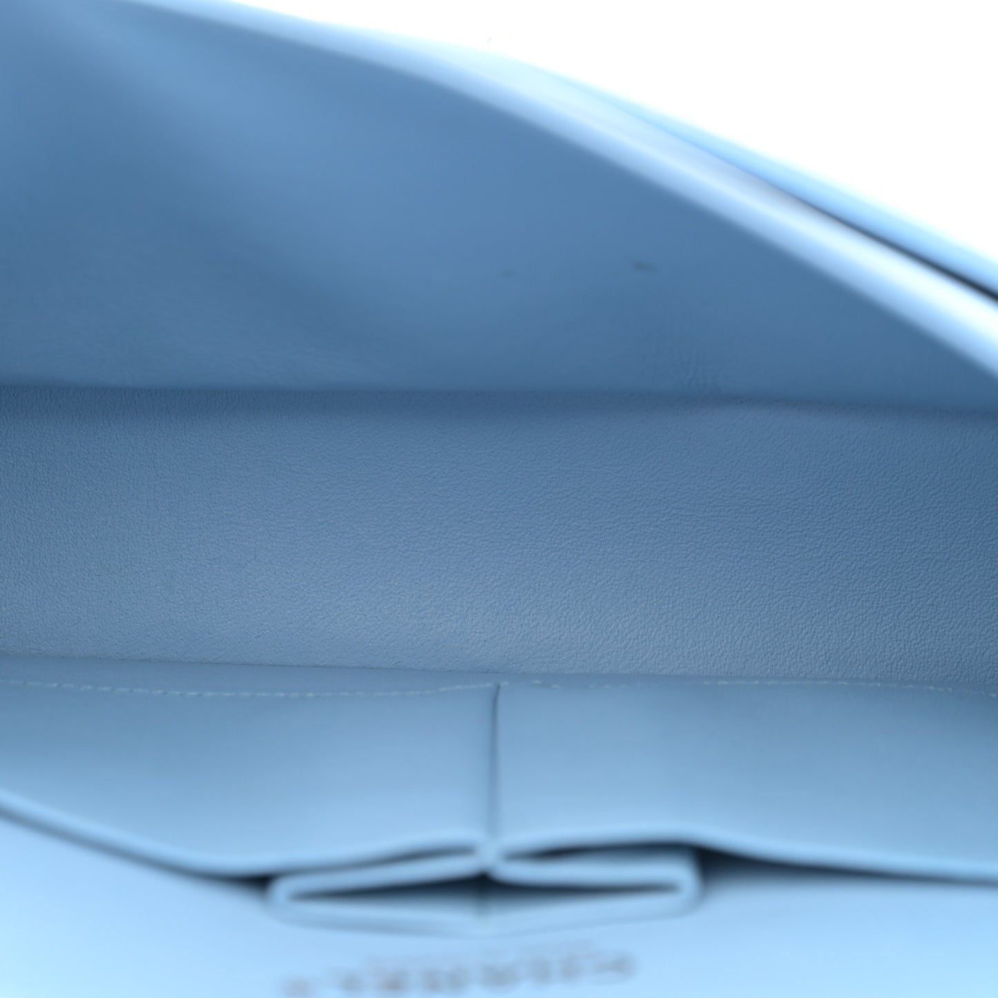 Lambskin Quilted Medium Double Flap Light Blue