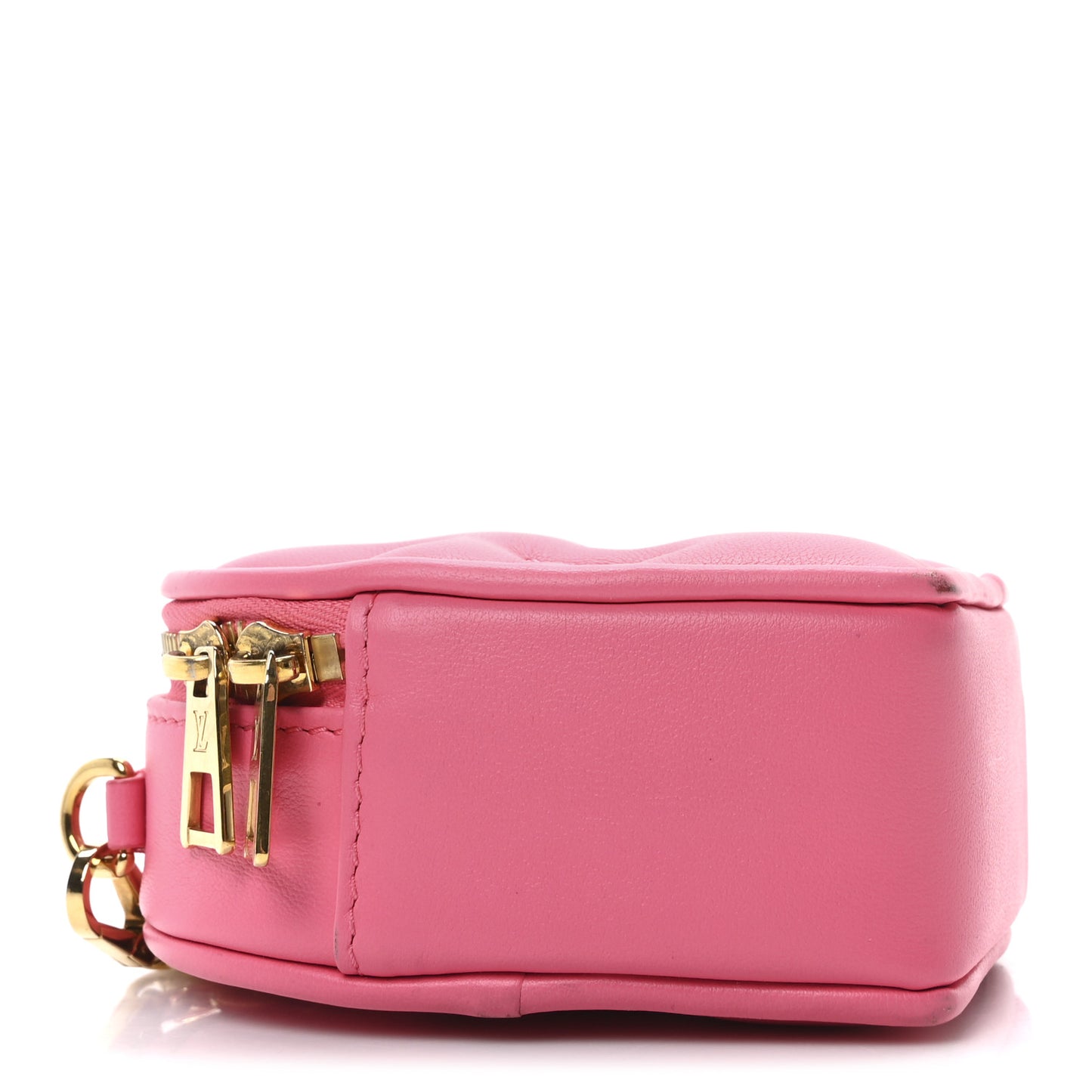 Calfskin Embroidered Monogram Pop My Heart Bag Pouch Dragon Fruit Pink